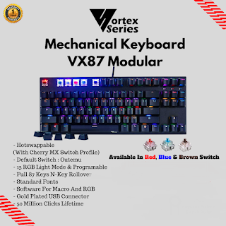 keyboard gaming mechanical terbaik vortex vx87