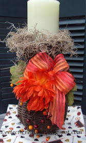 Eclectic Red Barn: Decorated Wicker Vase for Fall