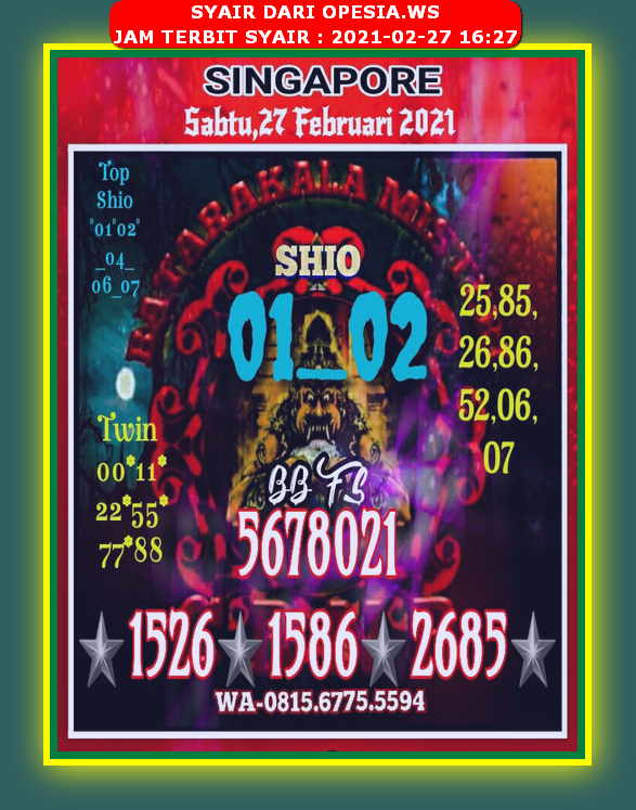 1 New Message Kode Syair Singapore 27 Februari 2021 Forum Syair Togel Hongkong Singapura Sydney