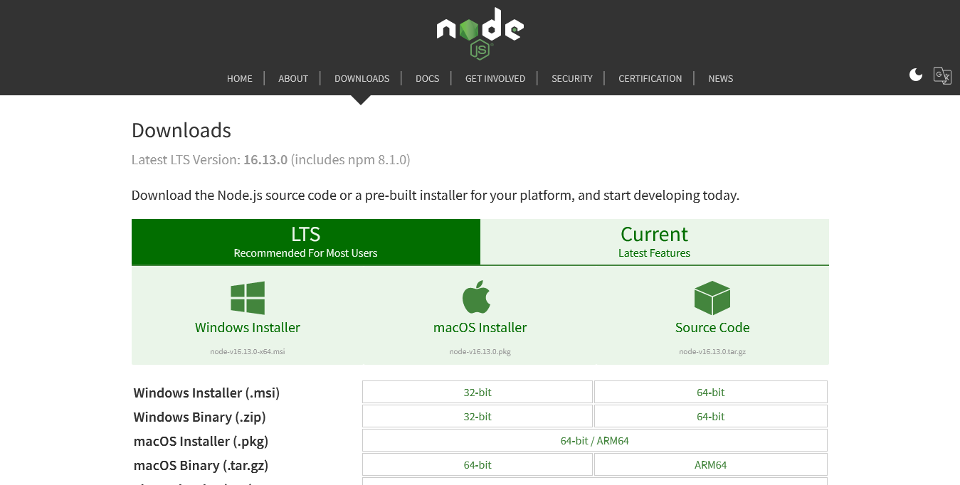 node website download free gratis