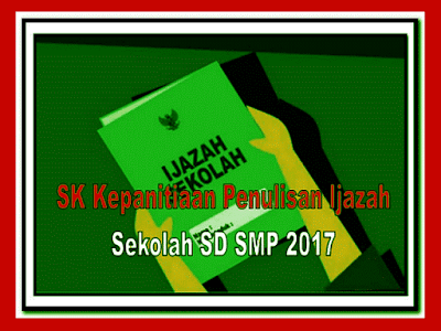 Contoh SK Kepanitiaan Penulisan Ijazah Sekolah SD SMP 2017
