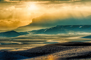 mountains at sunset