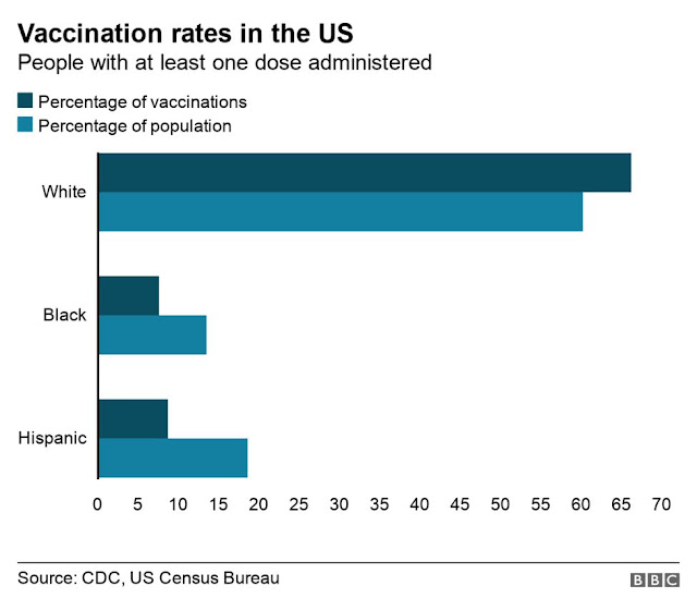 vaccination rates white black hispanic