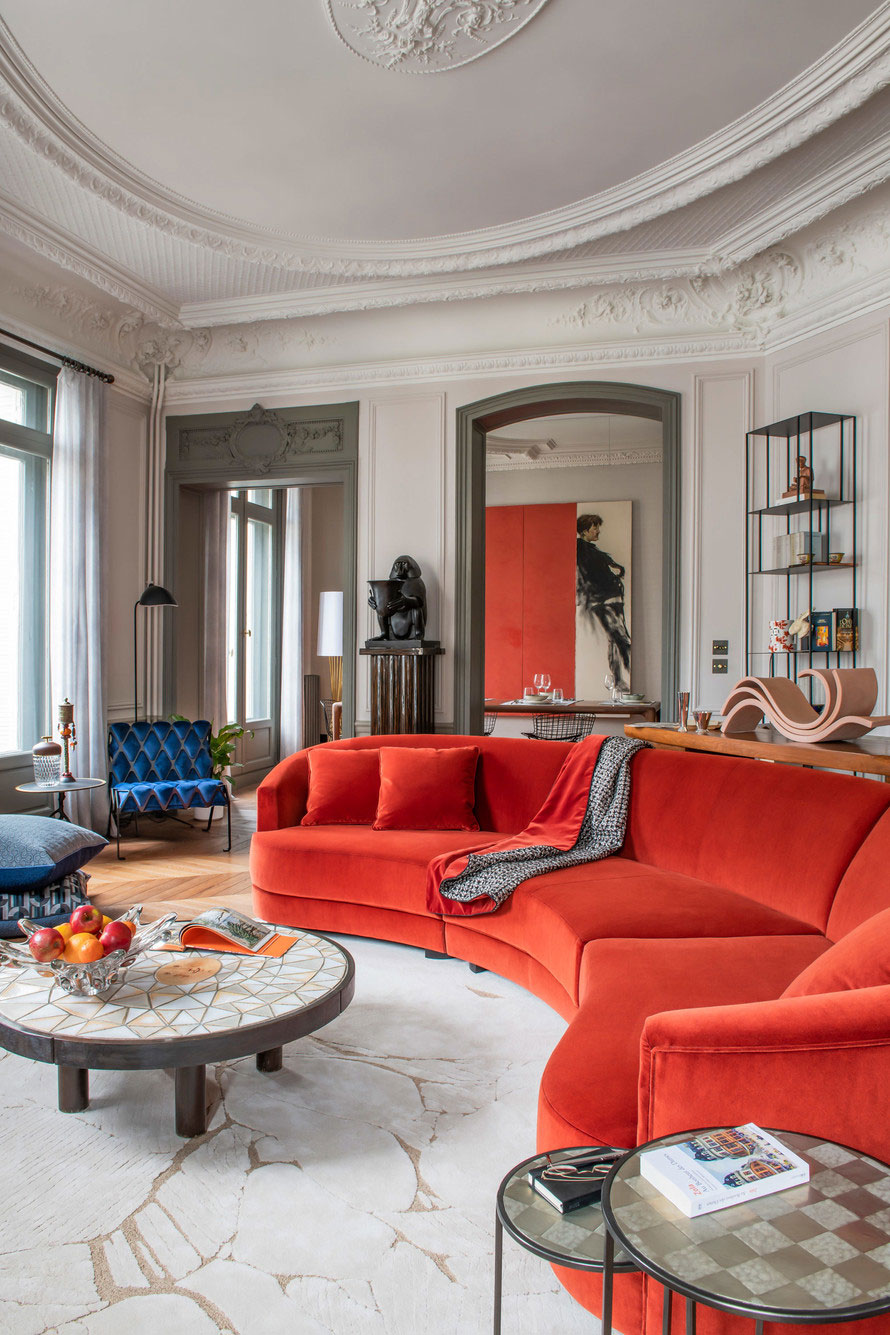 Classic Parisian apartment with vibrant modern accents