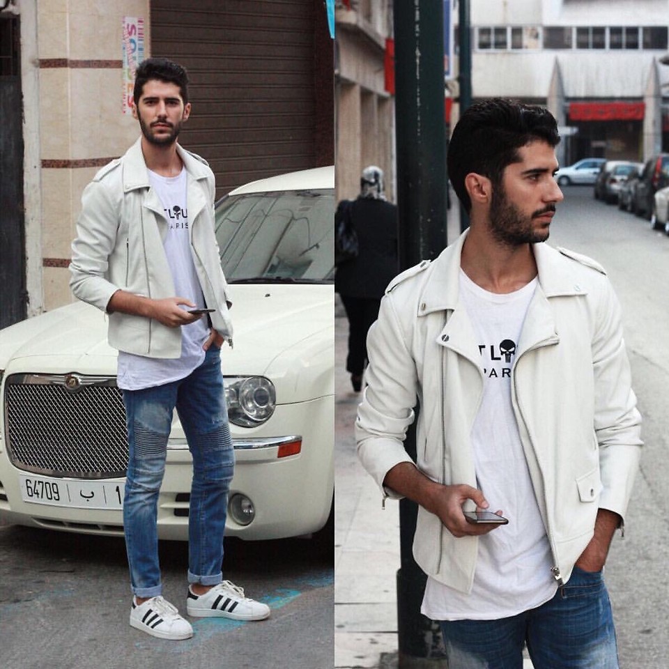 look masculino com adidas superstar