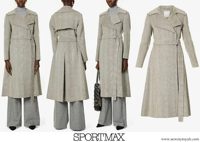 Countess of Wessex in SPORTMAX Panarea herringbone print wool coat