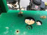 Drilling engine mount holes