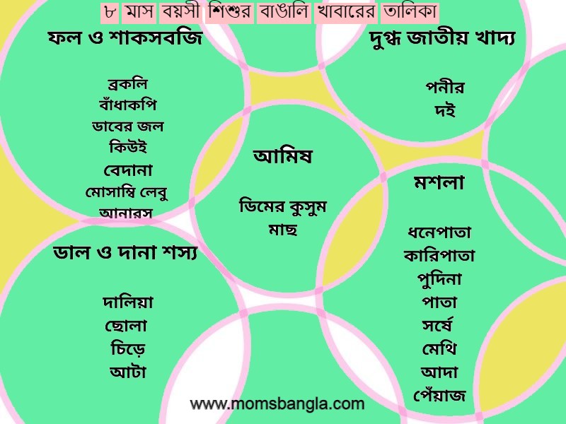8 month baby food chart in Bengali for Bengali babies 8 month baby food in bengali