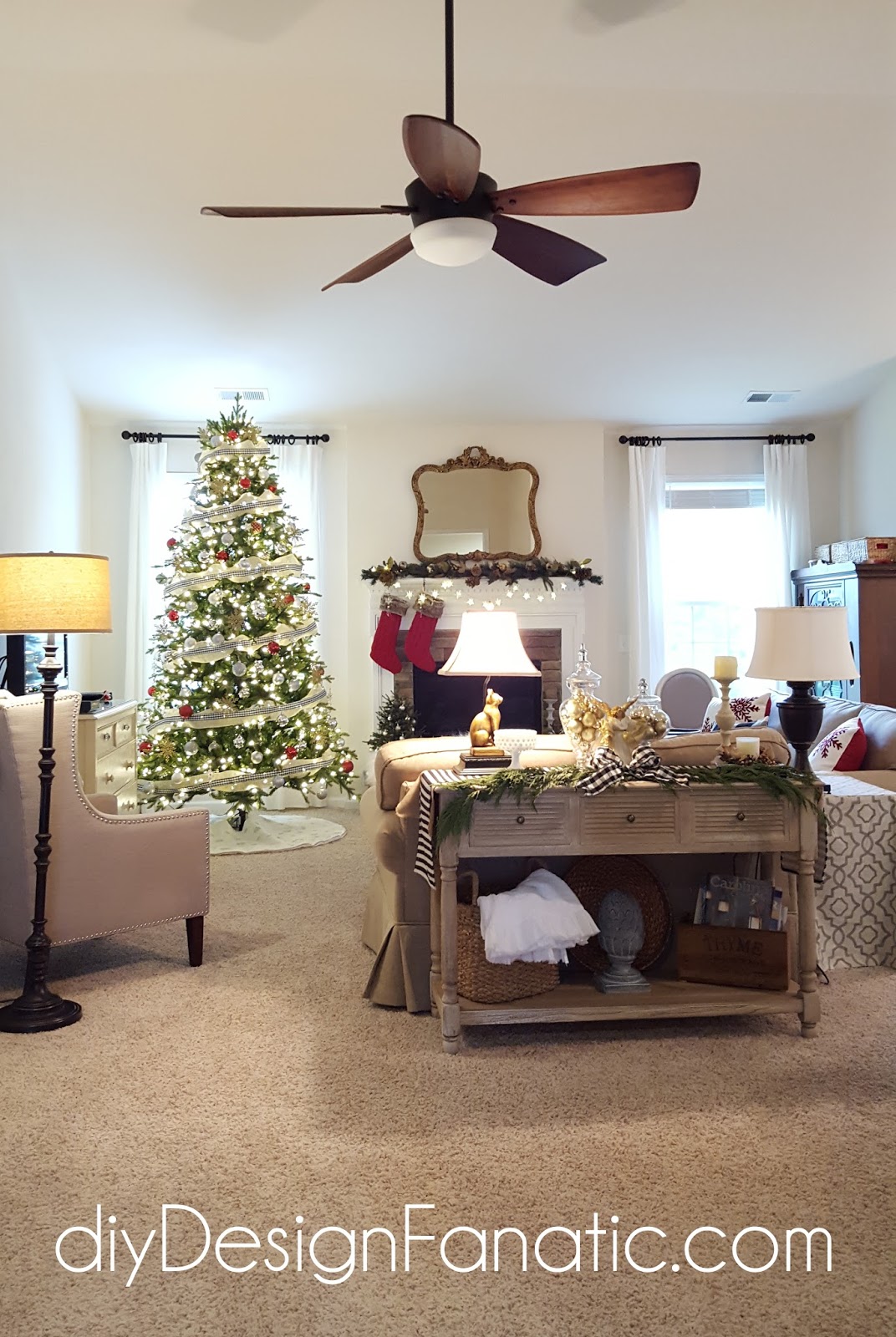 diy Design Fanatic Christmas Family Room and Mantel