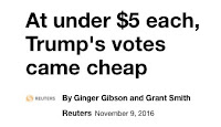 Trump - less than $5 per vote