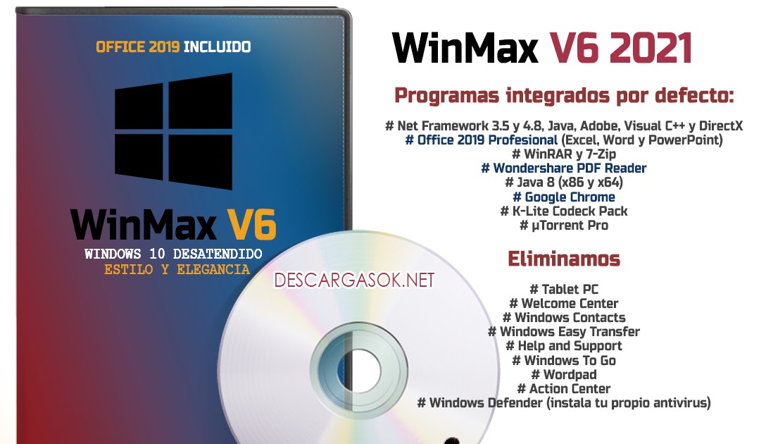 Windows 10 Max™ v6 Desatendido + Programas incluidos ISO 1 LINK