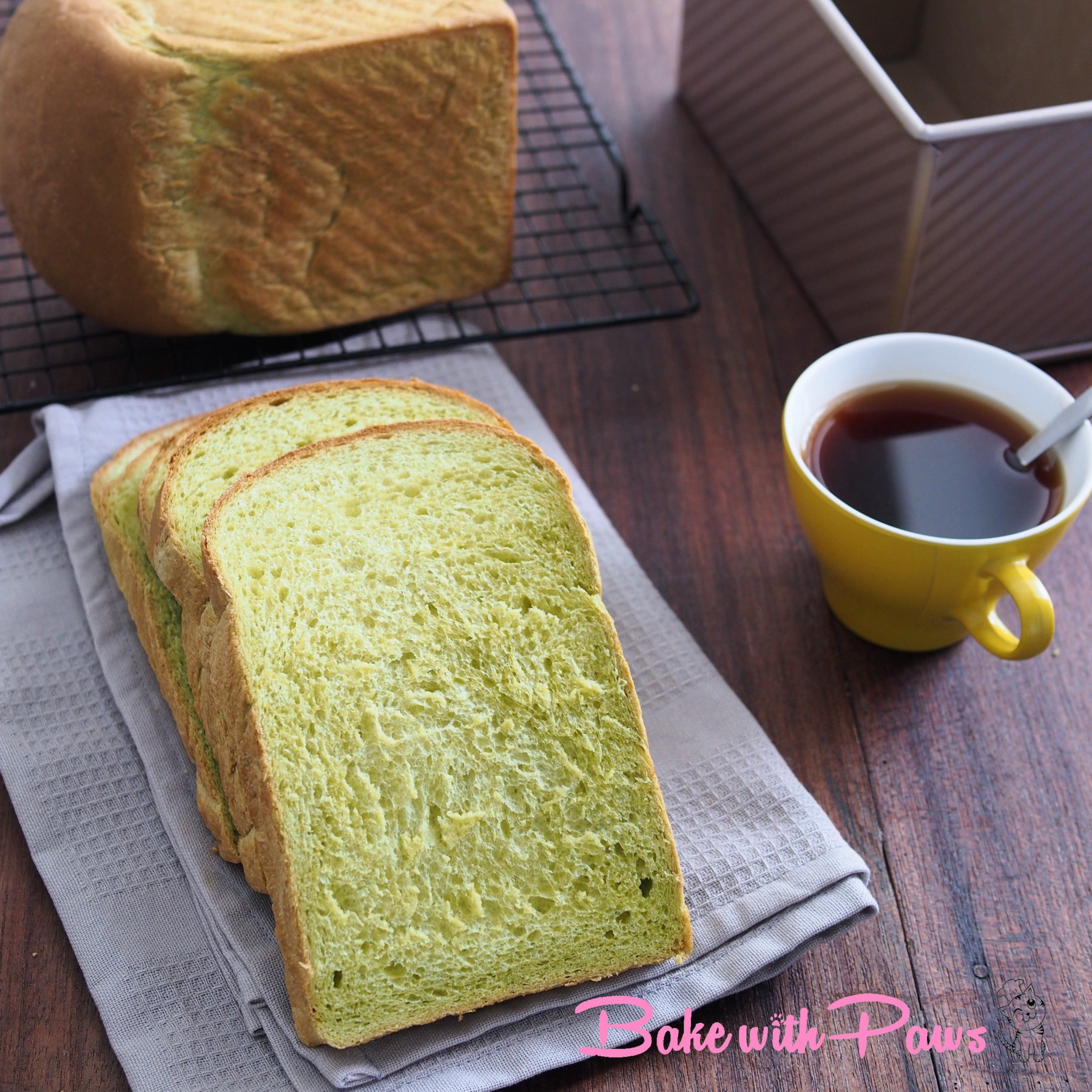 Vegan Pandan Bread (Old Dough Method) BAKE WITH PAWS