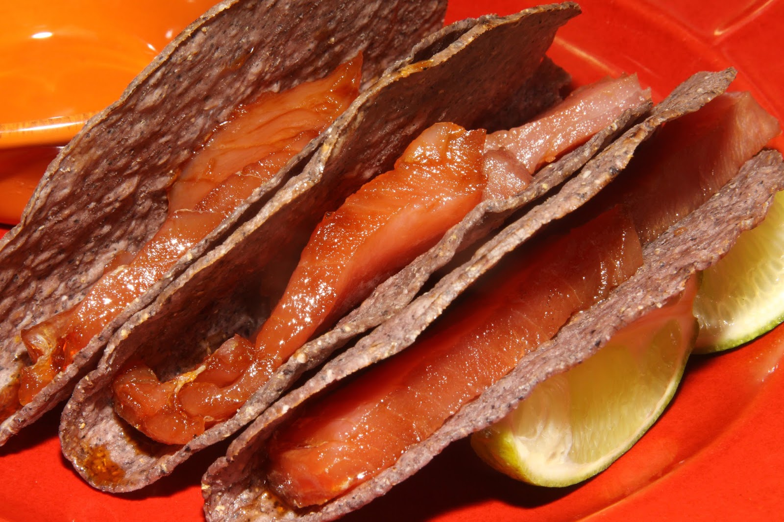 For the Love of Food Ahi Tuna Fish Tacos with Wasabi Creme and Ramen Slaw