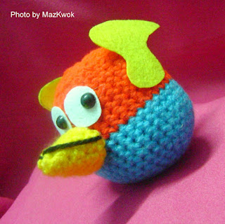 Crochet blue angry bird
