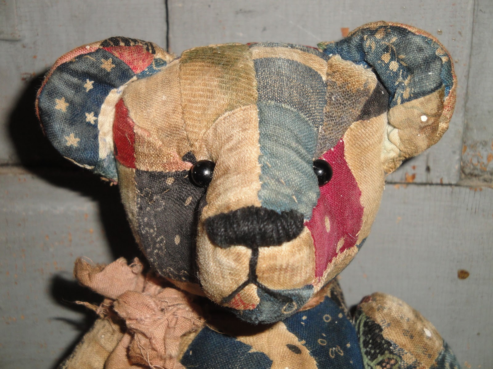 Vintage Postage Stamp Quilt Bear