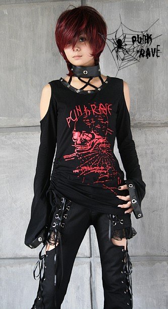 PUNK_RAVE_gothic_punk_flare_sleeve_long