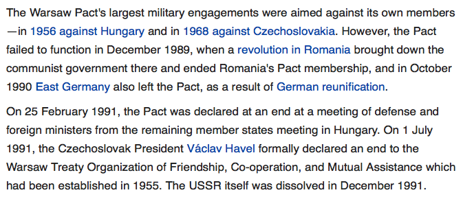 Warsaw pact date