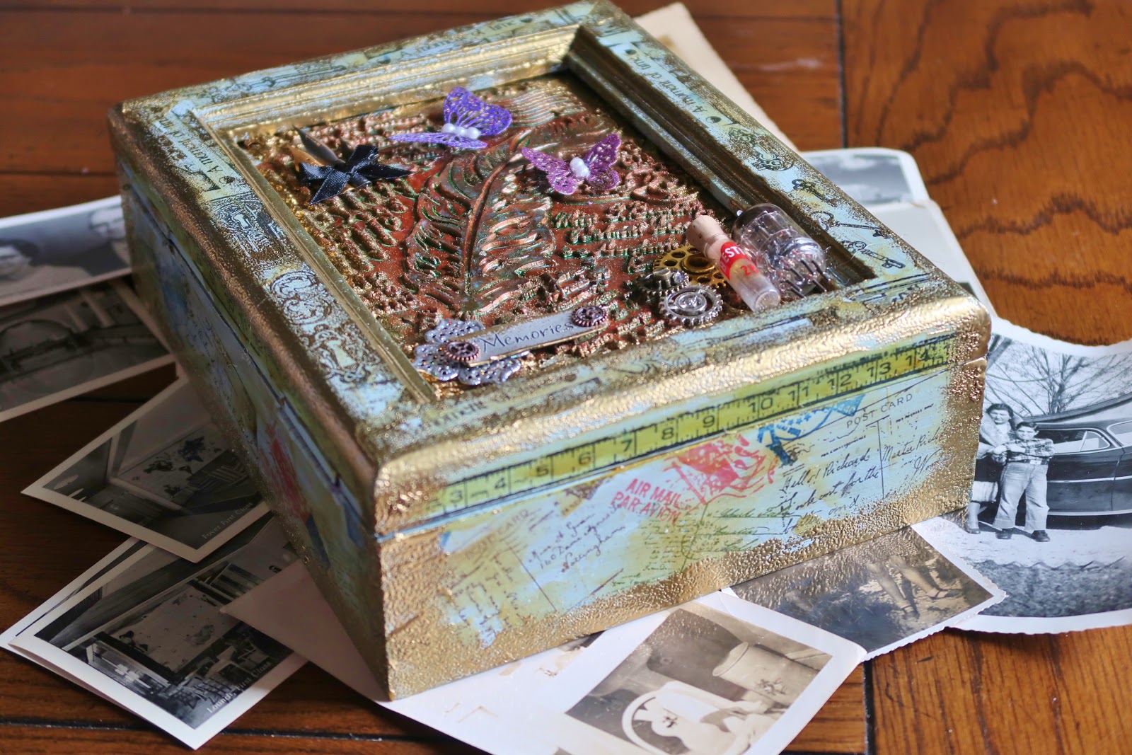 Ink Stains: Memories Upcycled Wooden Box