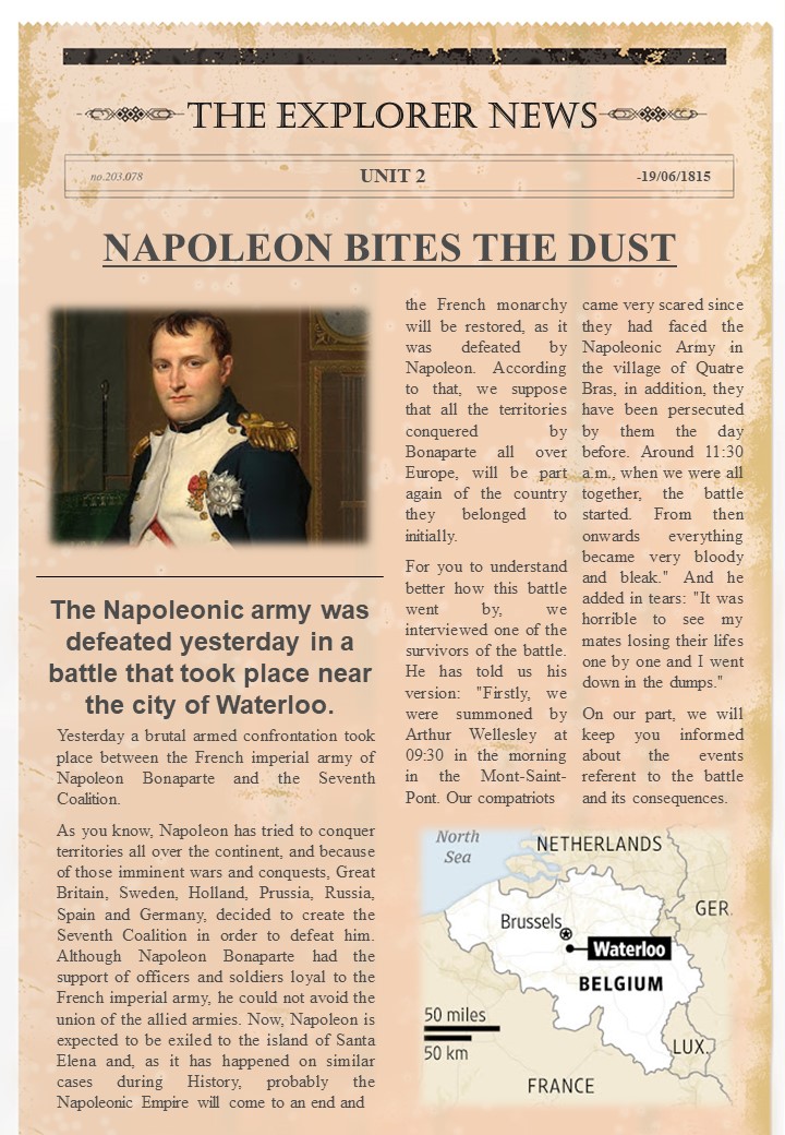 The Historical Newspaper Project THE EXPLORER NEWS UNIT 2