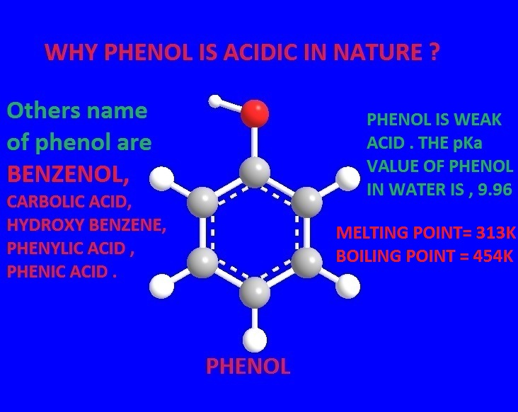 Why phenol or benzenol is acidic and Why carboxylic acid is more acidic