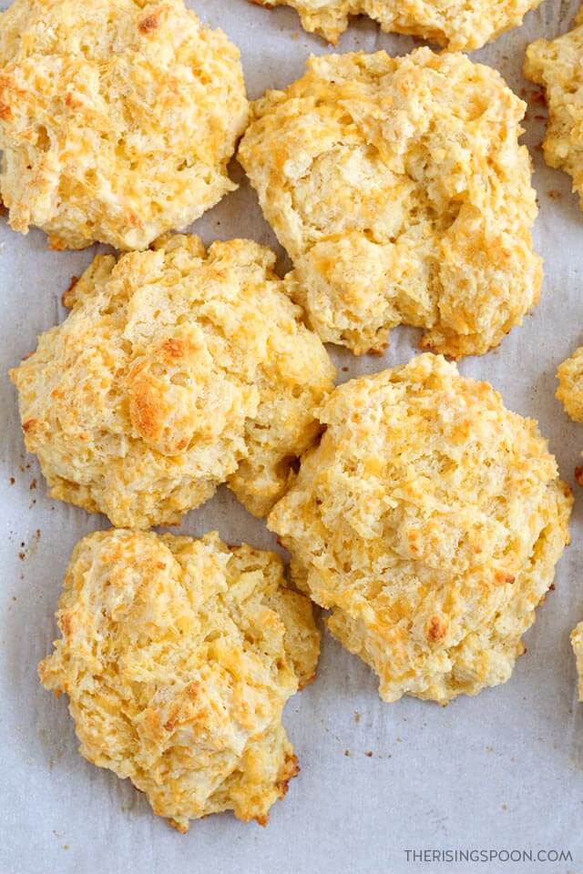 Cheddar Garlic Buttermilk Drop Biscuits The Rising Spoon