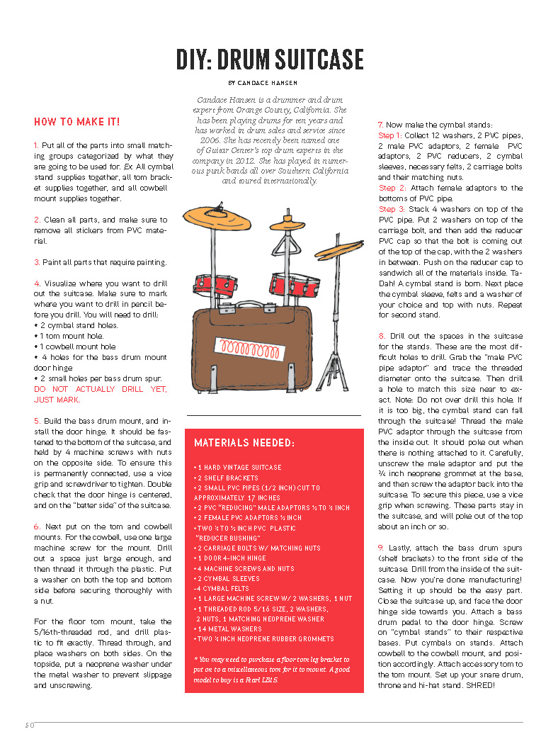 Drum lessons! DIY Suitcase Drum kit!