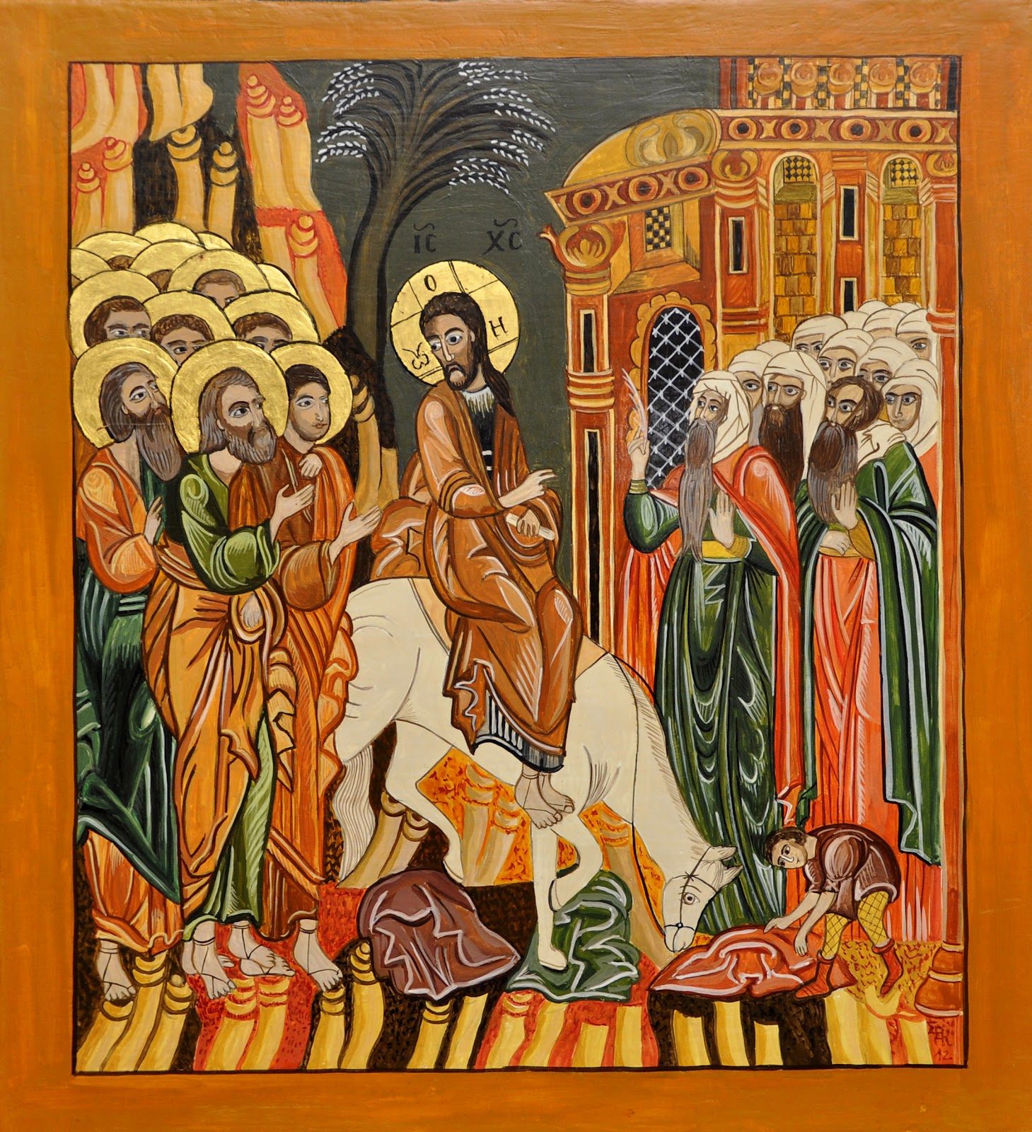 Ikonen- Bilder in Gold: "Einzug Christi in Jerusalem"