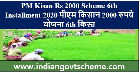 पीएम किसान 2000 रुपये योजना 6th किस्त