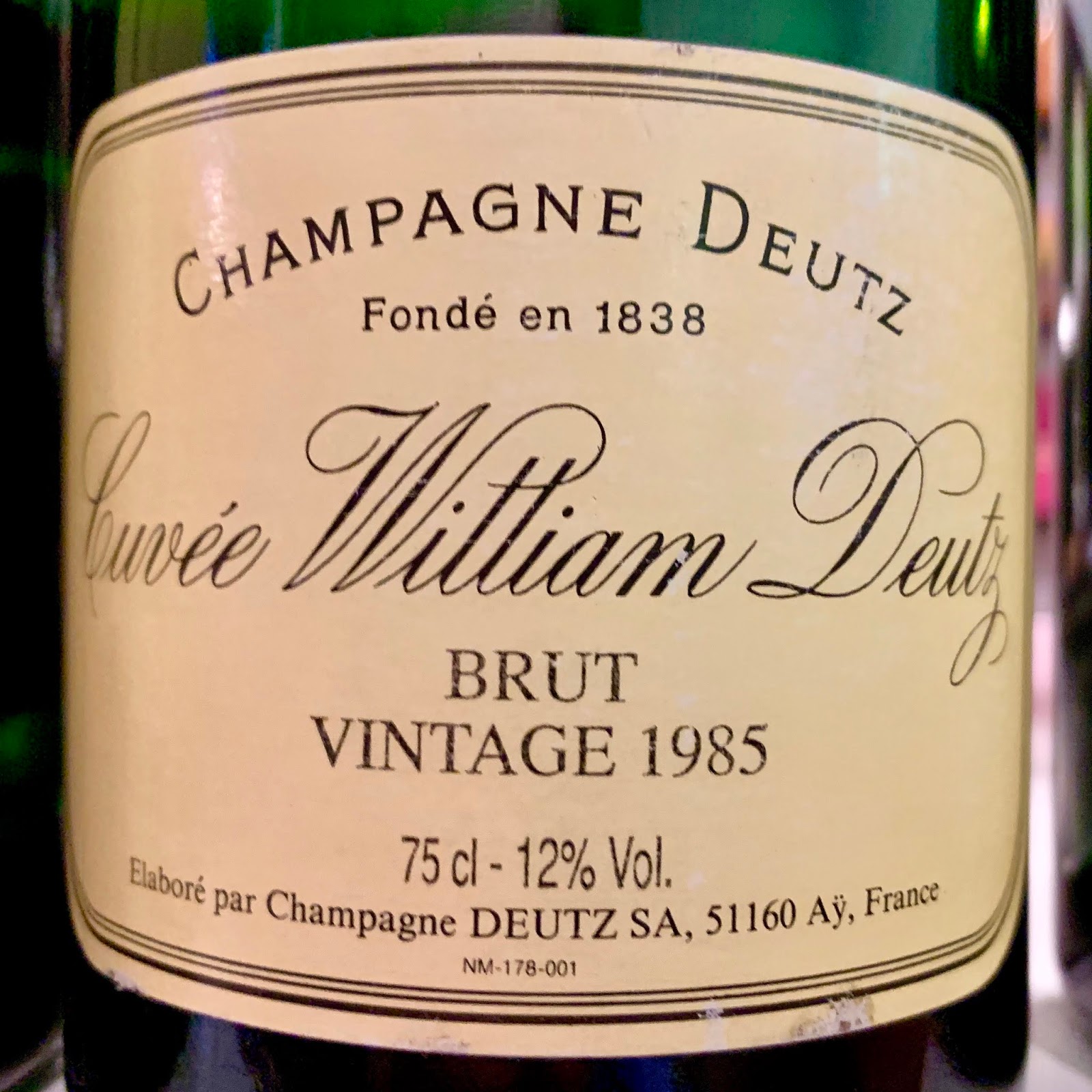 Champagnebloggen: 1985 Cuvée William Deutz Vinothèque