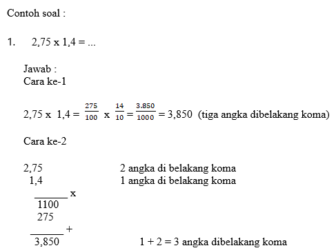 Kelas 5 Sdita El Ma Mur Perkalian Pecahan Desimal