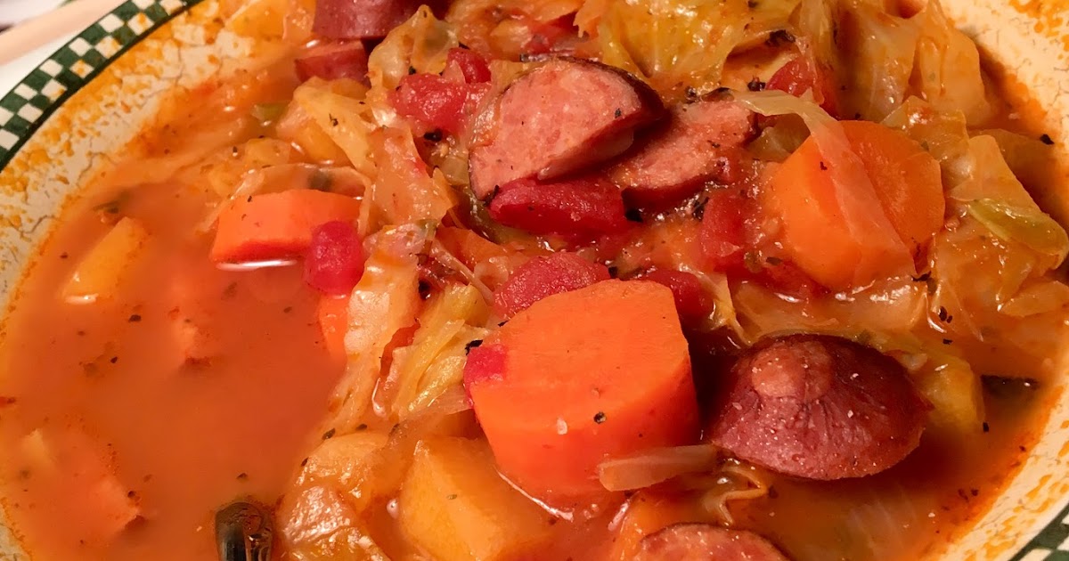 My Mobile Recipes Smoked Sausage, Cabbage and Rutabaga Soup