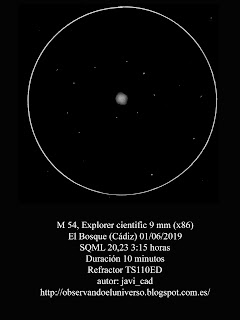 Dibujo del cúmulo globular Messier 54