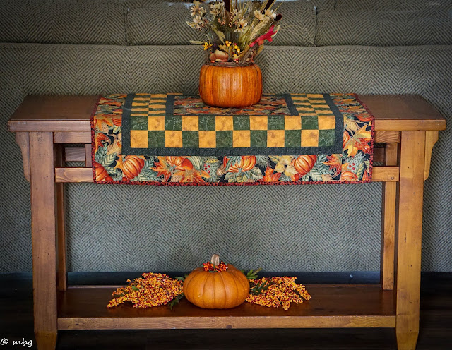 fall quilted table throw