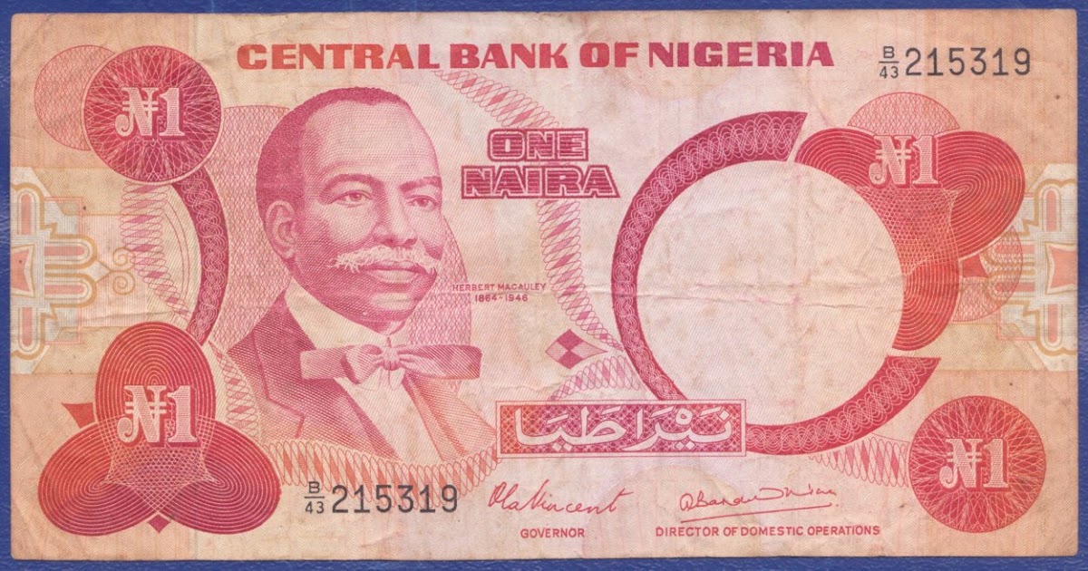 My banknotes collection: 1 Naira ND (1979-1984). 