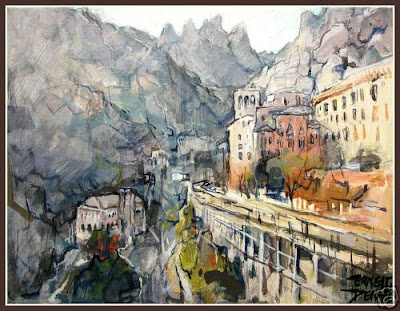 MONTSERRAT-ART-PINTURA-ARTE-PAISATGES-BASILICA-ARTISTA-PINTOR-ERNEST DESCALS