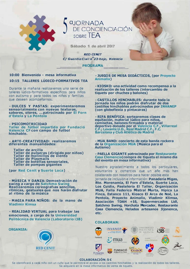 5ª Jornada Lúdica de Concienciación sobre Autismo, 1 abril 2017, Valencia