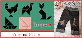 Grafik mit Tangram-Figuren und Beispielfoto