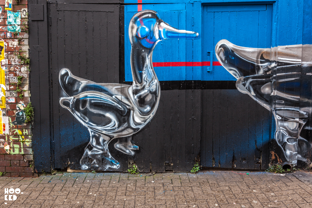 Fanakapan, Street Art Mural on Hanbury Street, London. Photo ©Hookedblog / Mark Rigney Fanakapan, Street Art Mural on Hanbury Street, London. Photo ©Hookedblog / Mark Rigney