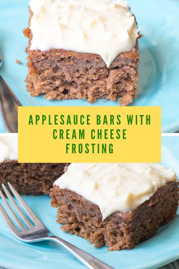 APPLESAUCE BARS WITH CREAM CHEESE FROSTING food and drink recipe