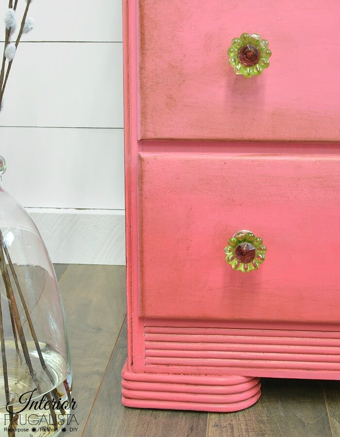 Pink Ombre 5 Drawer Waterfall Dresser Makeover Interior Frugalista