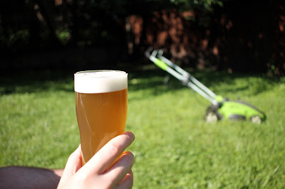 Drinking Session IPA before mowing.