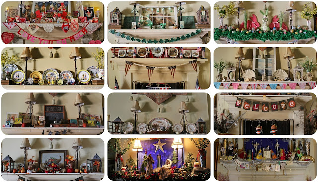 A Year of Mantel Decor-Bargain Decorating with Laurie