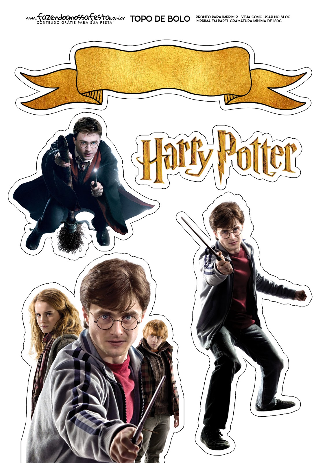 Harry Potter Free Printable Cake Toppers. Oh My Fiesta! for Geeks