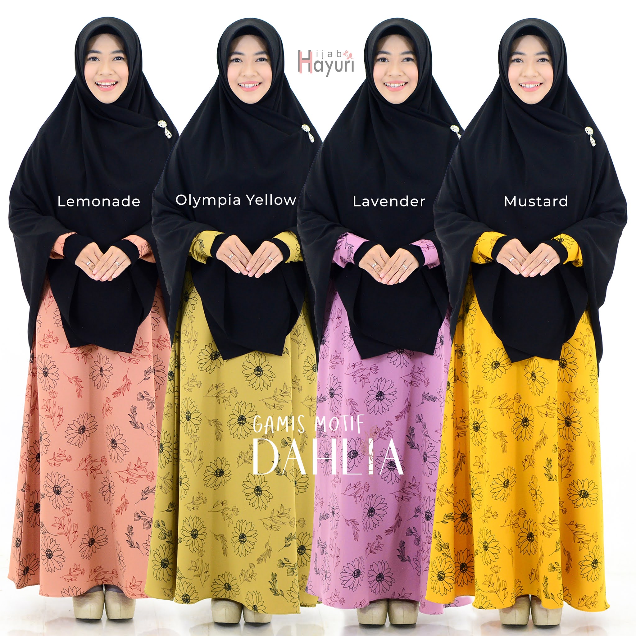 Gamis Motif Dahlia