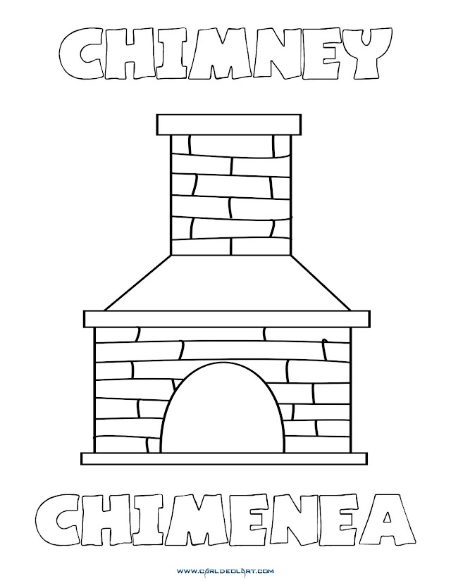 Dibujos Inglés - Español con CH: Chimenea - Chimney