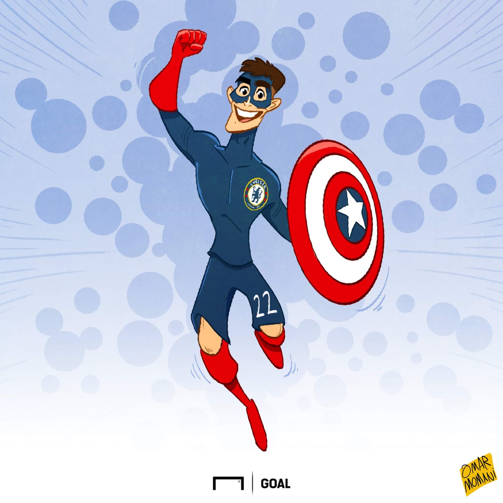 Omar Momani cartoons: Premier League, meet Captain America 😎