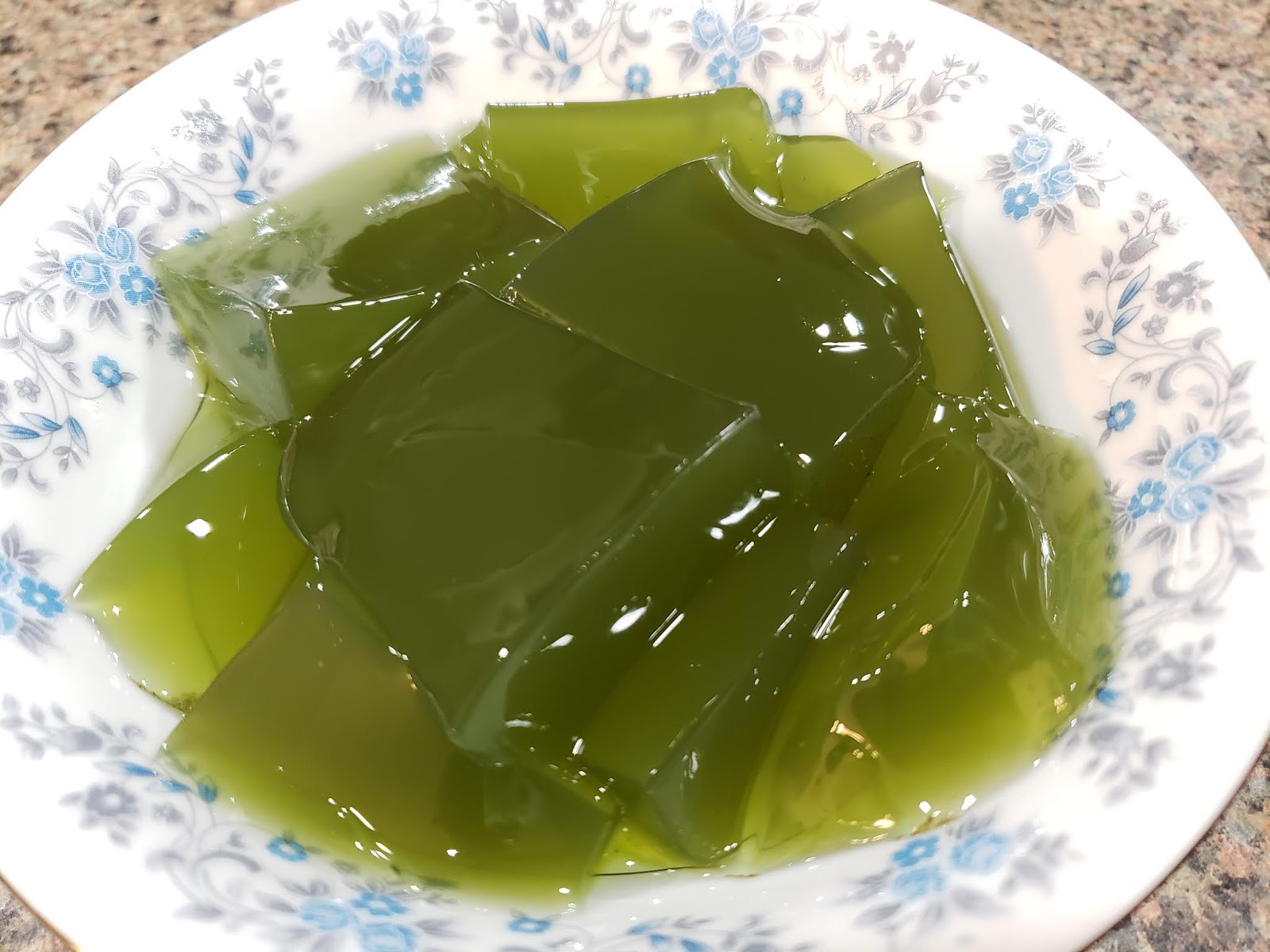 Green jelly. Grass Jelly.