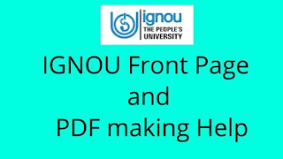 IGNOU ASSIGNMENT COVER PAGE IGNOU ASSIGNMENT FRONT PAGE