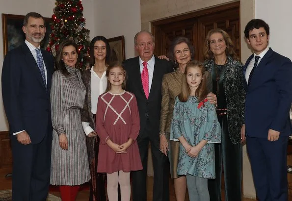 Princess Leonor and Infanta Sofia wore Nanos Dress from 2017-2018 Winter Collection. Queen Letizia, Infanta Elena, Victoria Federica, Froilán Marichalar