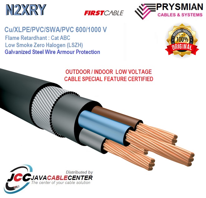 JAVA CABLE CENTER KABEL PRYSMIAN N2XRY ( Cu/XLPE/PVC/SWA/PVC )